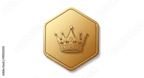 Golden Crown Emblem on Hexagon.