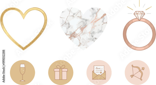 Elegant Valentine Graphics - Sophisticated Rose Gold Romance Designs