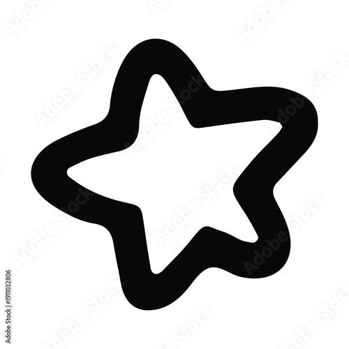 Star Hand Drawn w Black and White Thick Lines