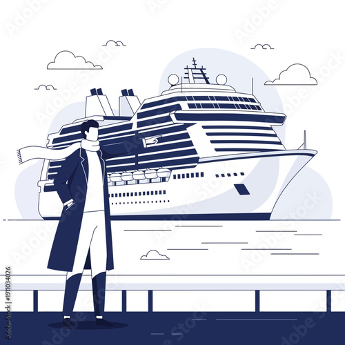 Luxury Cruise Ship Docked Ready For Passengers Embarking On A Journey