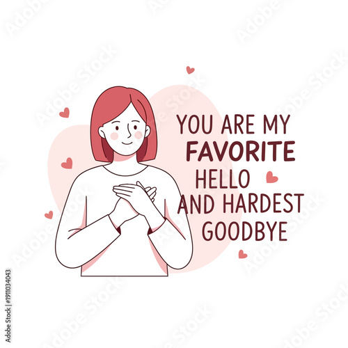 Loving Woman Holding Hands Over Heart Expressing Deep Affection