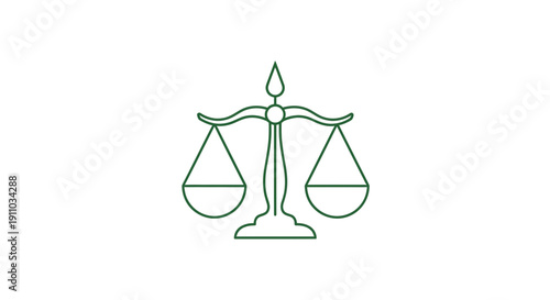 Minimalist Linear Illustration Of Justice Scales Icon In A Clear, Simple Design