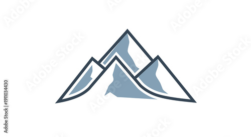 Minimalist Mountain Range Icon: A Clean and Modern Graphic Representing Adventure