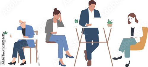 Coworking Café Line Icons Collection  Freelancers & Creative Workspace Elements