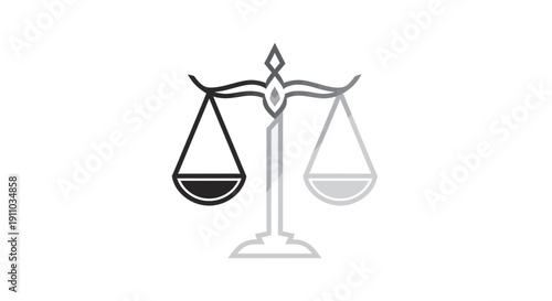 Minimalist Scales Of Justice Symbol Representing Balance And Fairness In Law