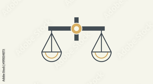 Minimalist Scales Of Justice Representing Legal Equilibrium And Impartiality Balance
