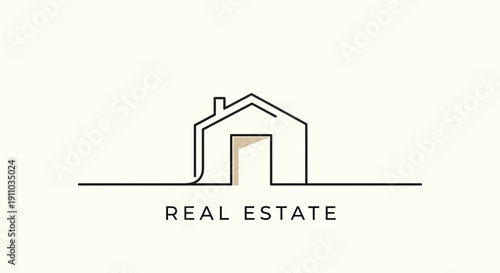Minimalist Real Estate Logo Design Presenting Property Sales and Housing Market Opportunities