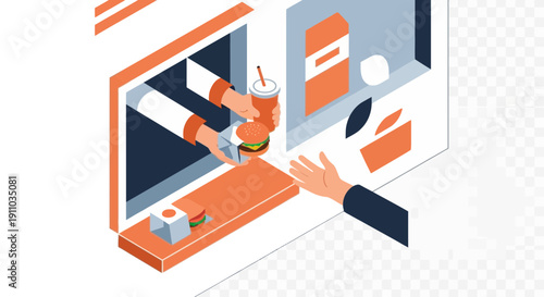 Robotic arms serve food from a machine to a person.