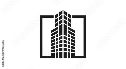 Minimalist Skyscraper Logo Design For Corporate Branding And Architectural Representation