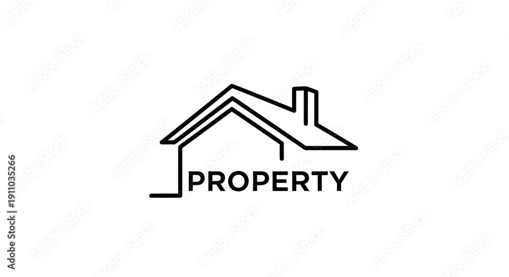 Fototapeta premium Minimalist Real Estate Logo Representing Property, Home, And Residential Structures Design
