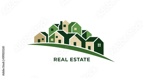 Minimalist Real Estate Logo Representing Property Ownership and Housing Solutions
