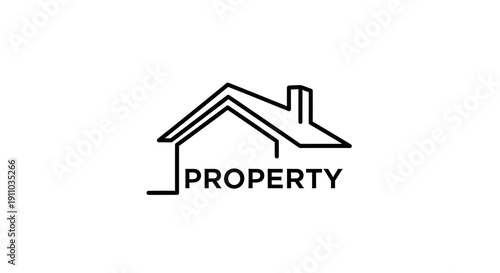 Minimalist Real Estate Logo Representing Property, Home, And Residential Structures Design