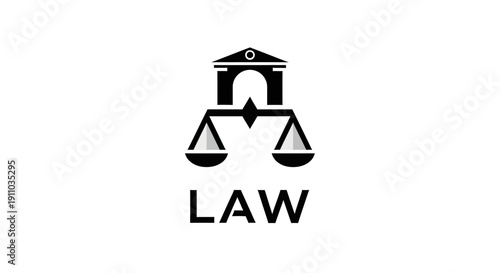 Minimalist representation of Law and Justice featuring legal symbols and related themes