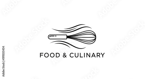 Minimalist Whisk Logo for Culinary and Food Businesses Advertising Their Services