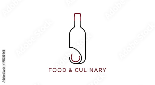 Minimalist Wine Bottle Logo For Culinary Businesses And Food Related Designs