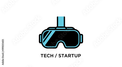 Minimalistic Virtual Reality Goggles Icon Representing Future Innovation and Augmented Reality