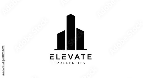 Minimalistic Elevate Properties Logo For Real Estate Firm In Black And White Design