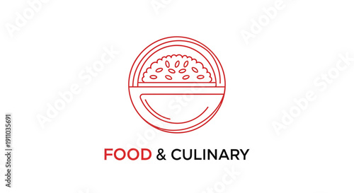 Minimalistic Food Symbol in Crimson Color Depicting Culinary Arts and Gastronomy Globally