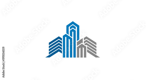 Modern Abstract Cityscape Logo Design For Real Estate Or Architectural Business