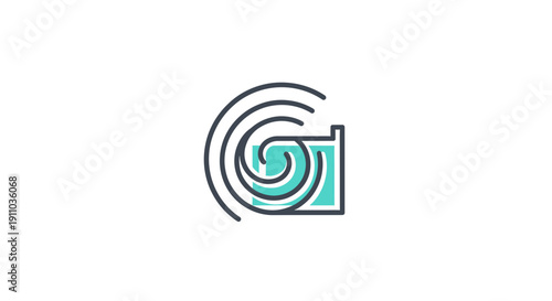 Modern Abstract Digital Logo Design of Graphic Shape With Swirl Element