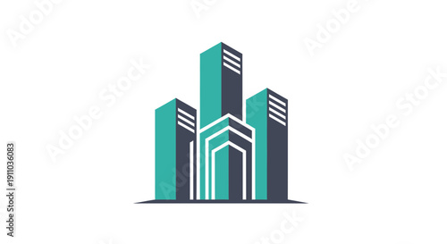 Modern Abstract Skyscrapers Illustration for Business and Corporate Related Concepts