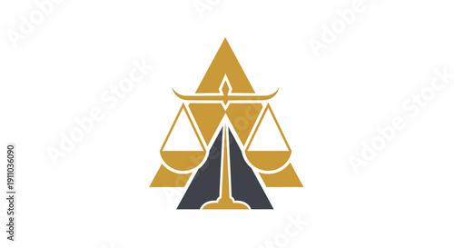 Modern Abstract Emblem Depicting Law and Order for Legal Services and Business Professionals
