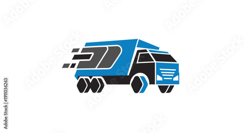 Modern Blue And Grey Truck Logo Design For Freight Transportation And Delivery