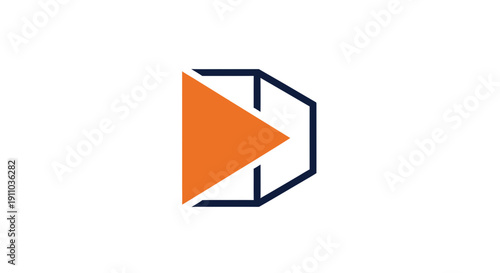 Modern Abstract Letter D And Play Symbol Logo Design For Business Branding