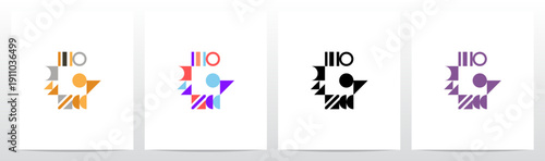 Geometric Shape Combination Mosaic Tiling Composition Letter Initial Logo Design G