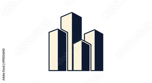 Modern Cityscape Graphic: An Abstract Representation of Urban Development and Real Estate