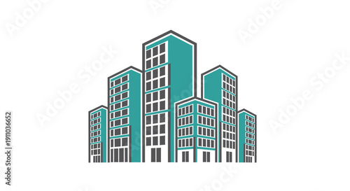 Modern Cityscape Graphic: An Abstract, Contemporary Depiction Of Architecture and Urbanism