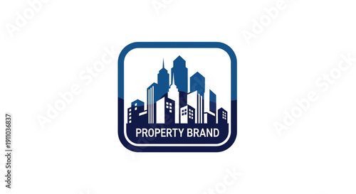 Modern Cityscape Logo Illustrating Real Estate Branding And Property Development.