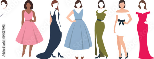 Glamorous Party Style Line Icons  Modern Female Fashion Collection