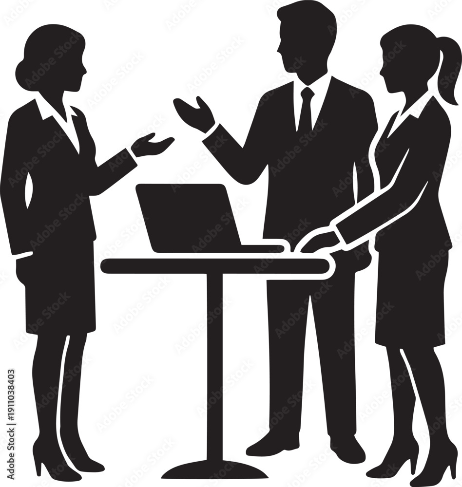 Obraz premium Business people shaking hands and talking in office