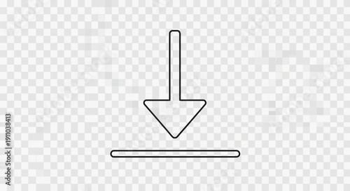 Download Icon: Arrow Pointing Down to a Line