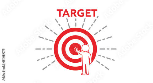 A person aiming at a red target with the word target above it
