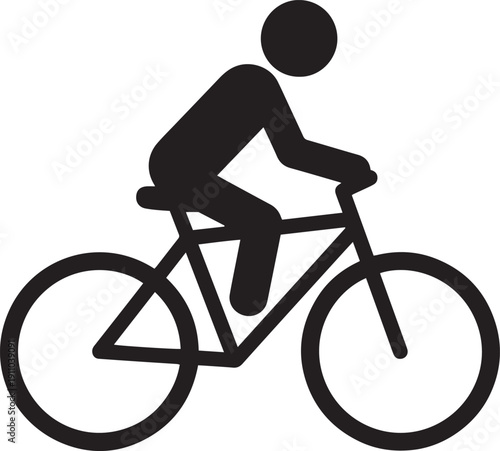 Silhouette of a man riding a bicycle in a sporty cycling scene