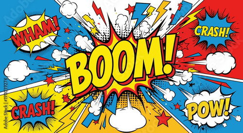 Dynamic Comic Book Explosion Background Design