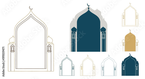 Elegant Islamic Arch Vector Collection for Ramadan