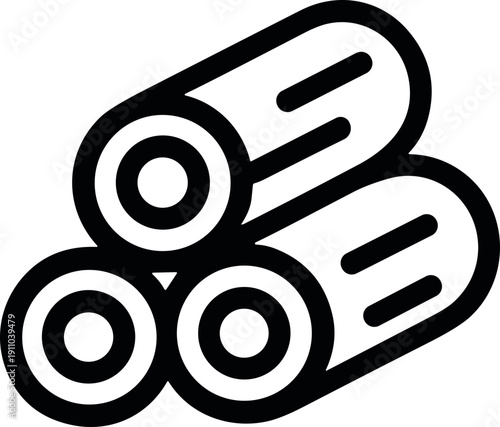 Stack of logs icon representing lumber and forestry industry resources