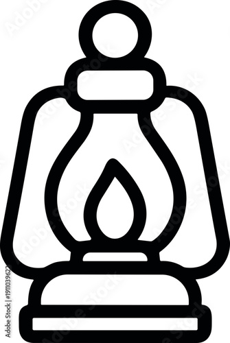 Vintage kerosene lantern with a glowing flame, a symbol of old-fashioned light and warmth