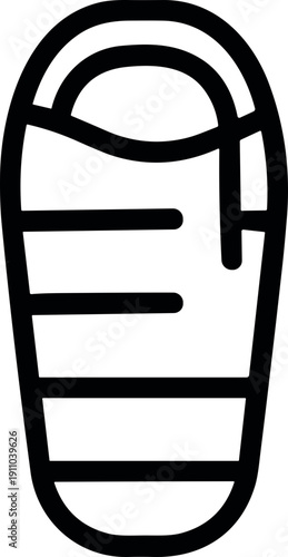 Simple sleeping bag icon for outdoor adventures and camping trips