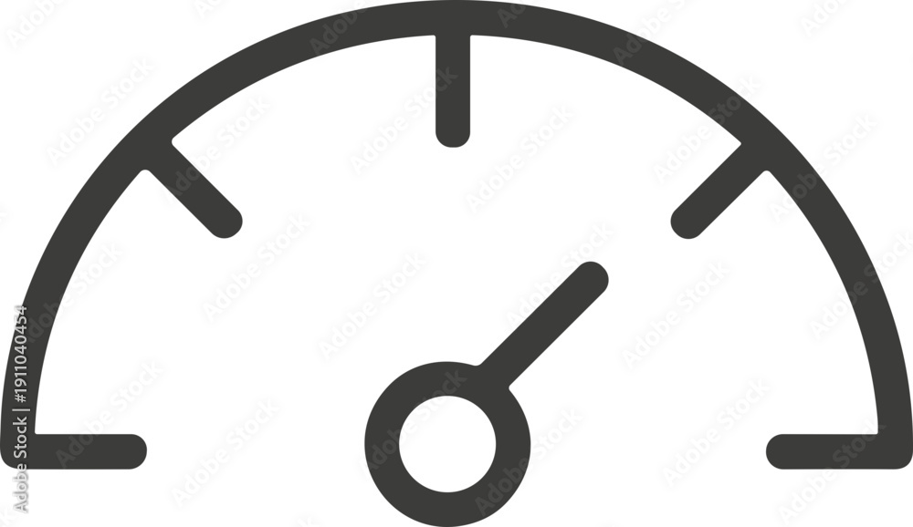Fotografie Speedometer icon indicating performance and measurement on a white background