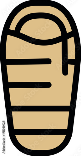 Cozy sleeping bag illustration for outdoor adventures and camping trips