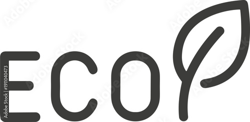Eco logo with leaf symbol representing nature and sustainability
