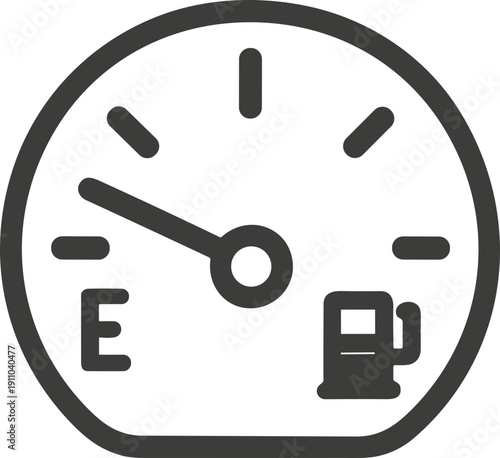 Car fuel gauge showing nearly empty tank, indicating need for refueling soon