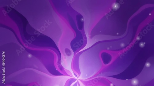 Abstract Purple Wavy Background with Glowing Bokeh Particles Loop