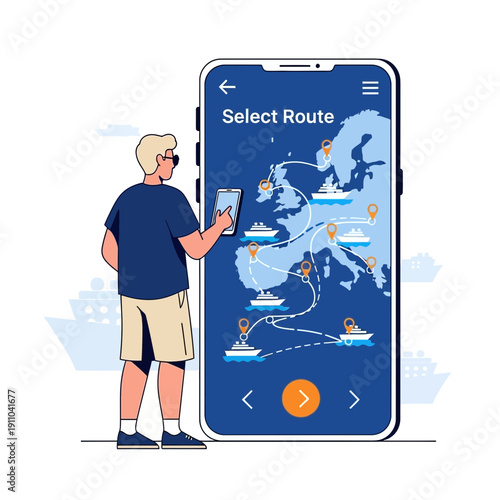 Mobile App Navigation Exploring European Sea Routes For Vacation Planning