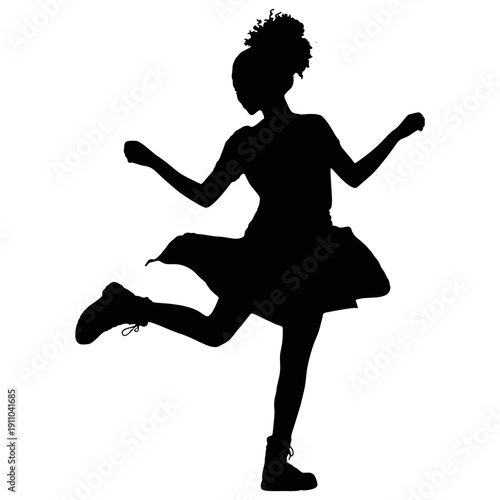 A girl performs modern street dance.