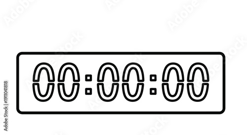 Simple digital clock display showing zero hours minutes and seconds